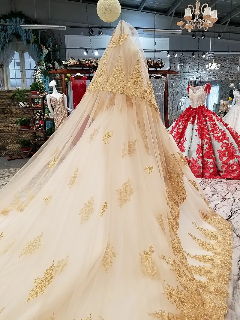 Великолепные мусульманские свадебные платья золотого цвета блестящее свадебное