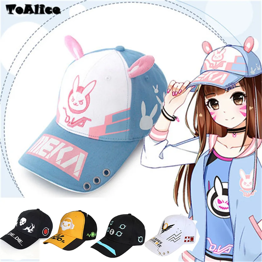 Бейсболка для косплея игры OW D.va DVA женщин и мужчин Кепка Снэпбэк с вышивкой в виде