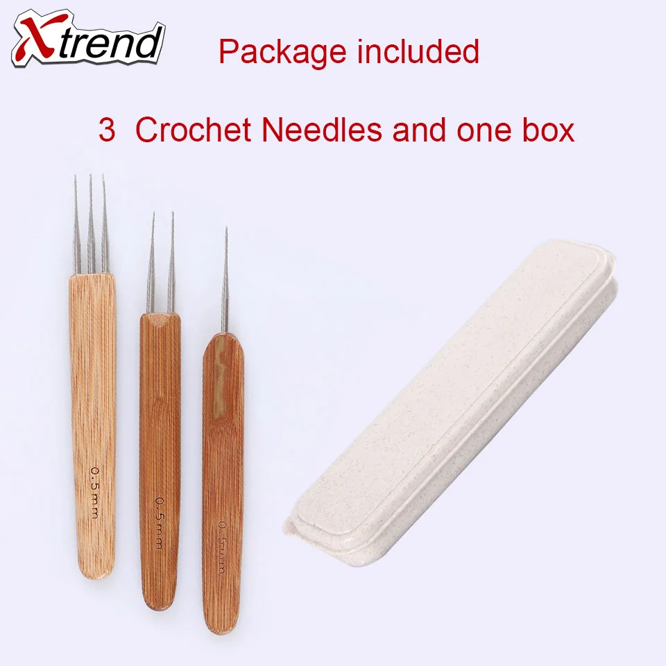 Xtrend 3 шт. крючком Крючки волосы косы индийский крючок Agulha de croche бамбуковая