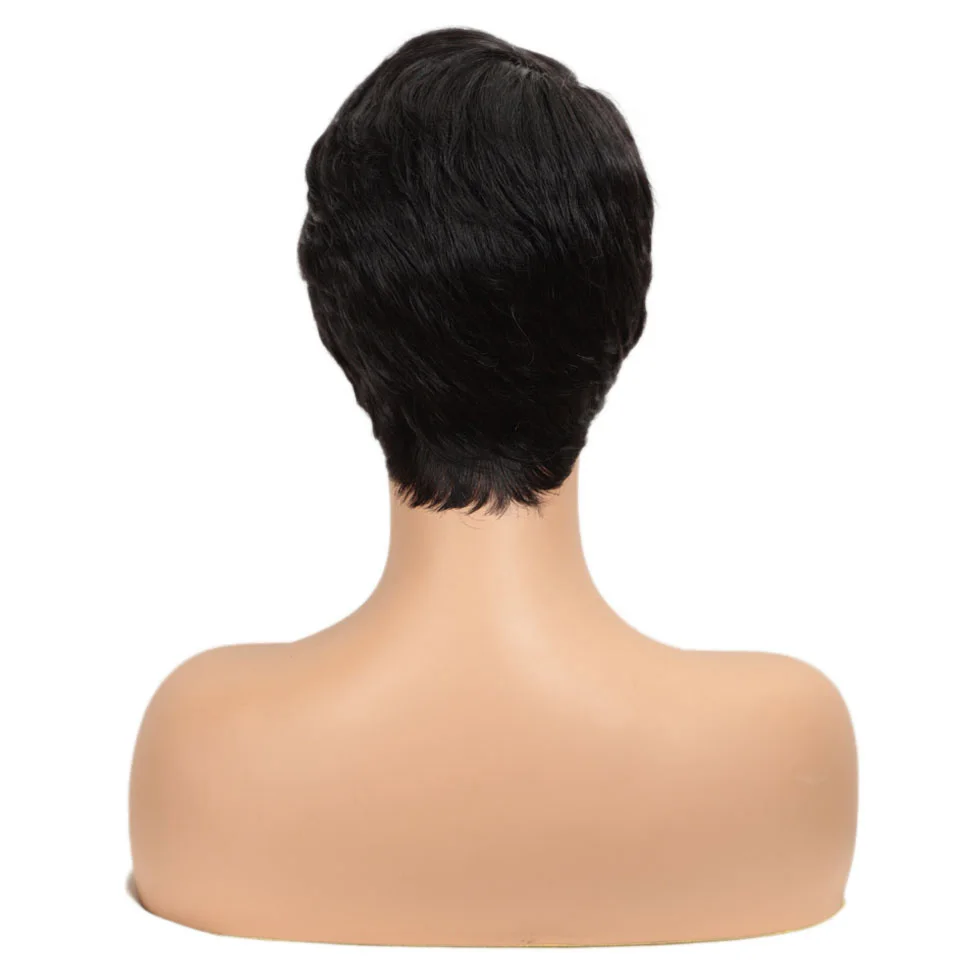 Debut Lace Front Human Hair Wigs 613 Blonde Lace Front Wig Short Remy Indian Hair Wigs U Part Lace Real Human Wigs For Mom - Цвет волос: # 1B