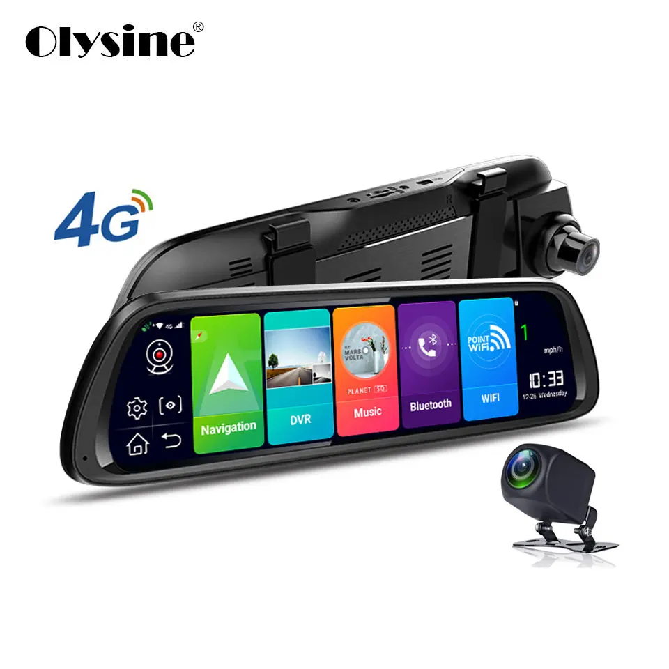 Olysine 4G Android 8 1 потоковое медиа зеркало Автомобильный видеорегистратор | Отзывы и видеообзор