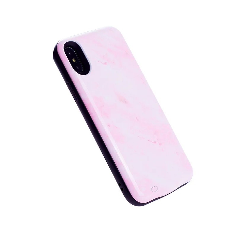 Для iPhone X XS чехол для батареи 6000 мАч емкость мрамор портативный внешний