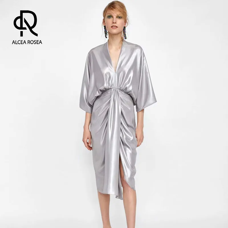 Штокроза розовая Летняя женская длинная одежда расслабляющий Блестящий