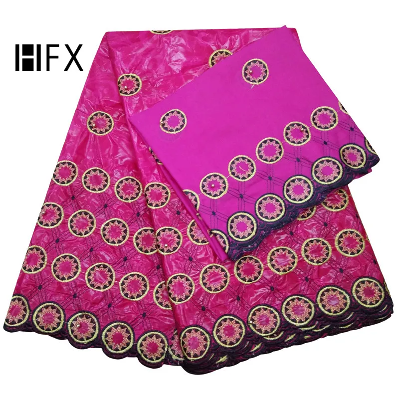 HFX африканская ткань белый/розовый Нигерия вышитые Базен Riche Getzner свадебное