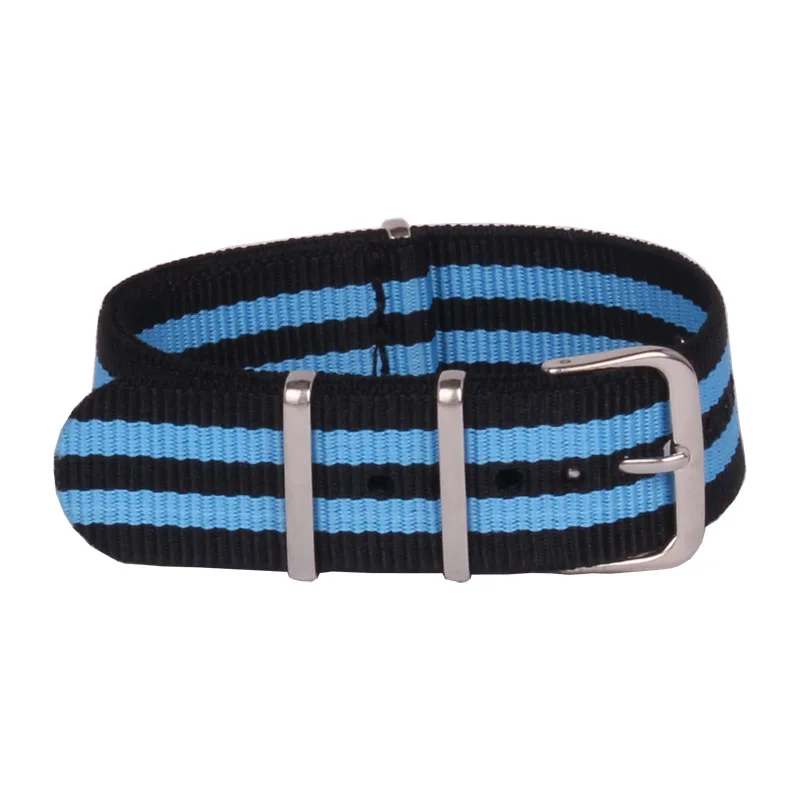 Buy2 Get 10% OFF) 24 mm Cambo Black Blue bracelet Watch Army nato fabric Nylon watchbands Strap Bands Buckle belt 24mm Wholesale | Наручные