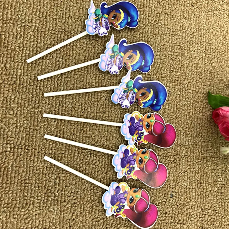 6 шт./лот мерцающий блеск для торта чашка украшения флаг вечерние принадлежности |