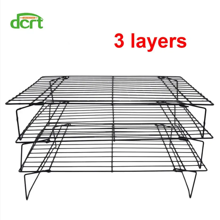 3 Layer Cooling Rack 3 слоя стекируемая стойка для охлаждения торта металлический торт печенье хлебное печенье охлаждающая стойка сетка мат противень кухонные аксессуары - Цвет: 3 Layer Cooling Rack