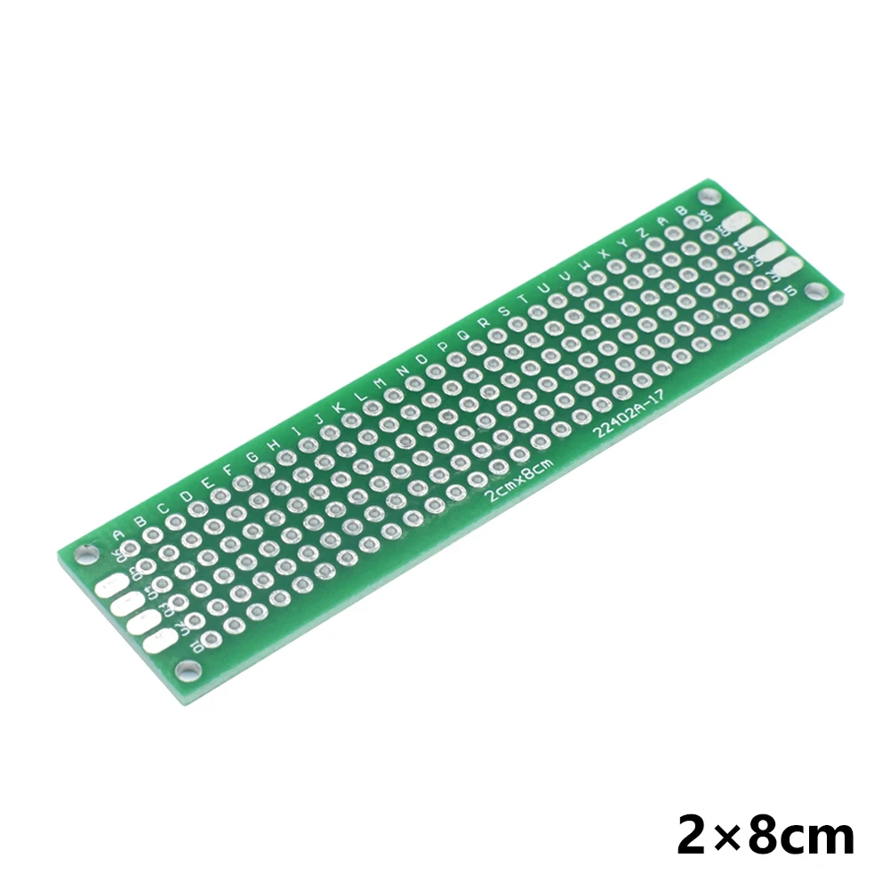 10 шт. прочный двухсторонний Pcb Универсальный макет печатная плата полоса прототип для электронных Arduino DIY проектов - Цвет: 2x8cm 10pcs
