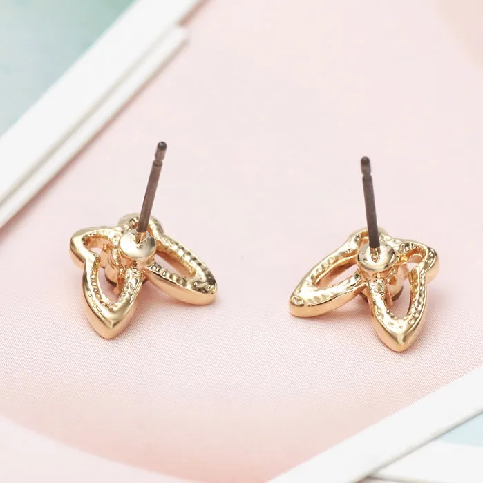 Neoglory цинковый сплав чешские Стразы Бабочка серьги гвоздики для женщин