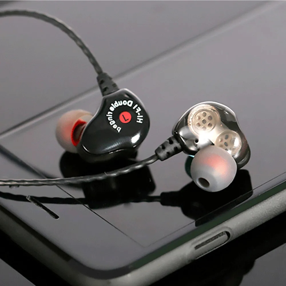 Стереонаушники VOBERRY HIFI с двойным приводом наушники-вкладыши басовые наушники для