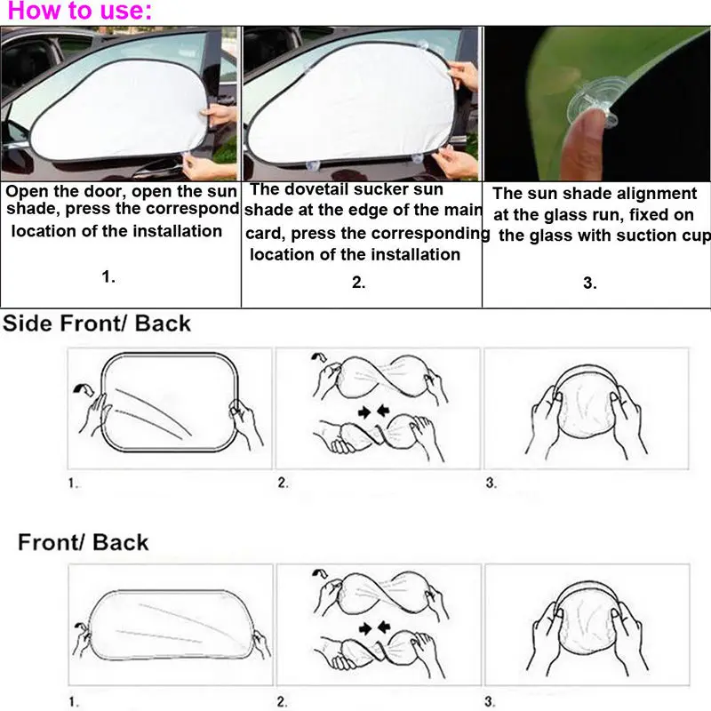 6 шт./компл. Солнцезащитная шторка для автомобиля с роликовым механизмом лобовое