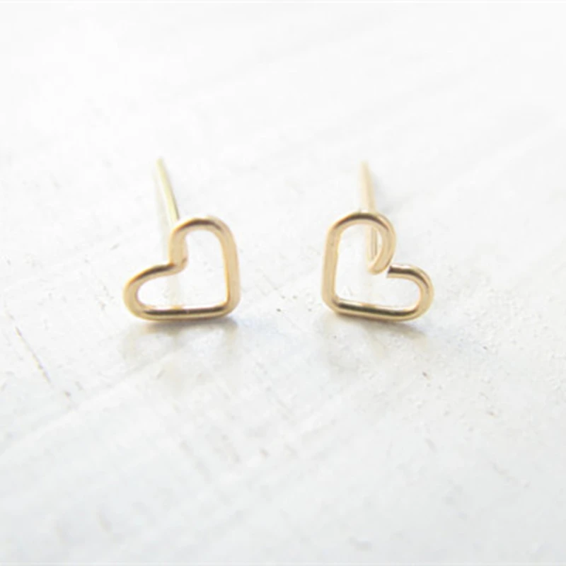 1 шт. крошечные полые серьги с сердечками простое любовное сердечко ювелирные