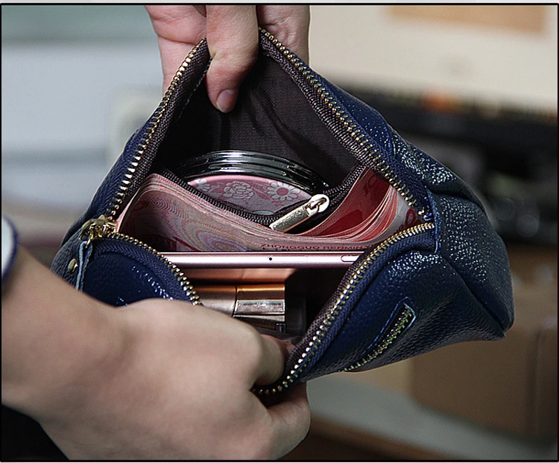 

BONAMIE Genuine Leather Women Day Clutch Bags Handbags Women Brands Ladies Wristlet Clutch Wallet Evening Party Bag Female Purse