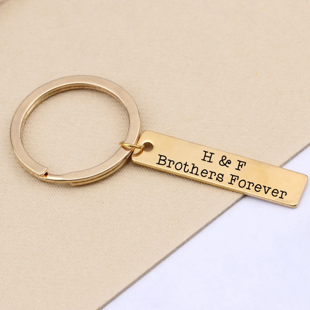 Custom Name Initial Keychain Engraved Brother Forever Keyring For Best Friends And Key Holder Gifts | Украшения и аксессуары