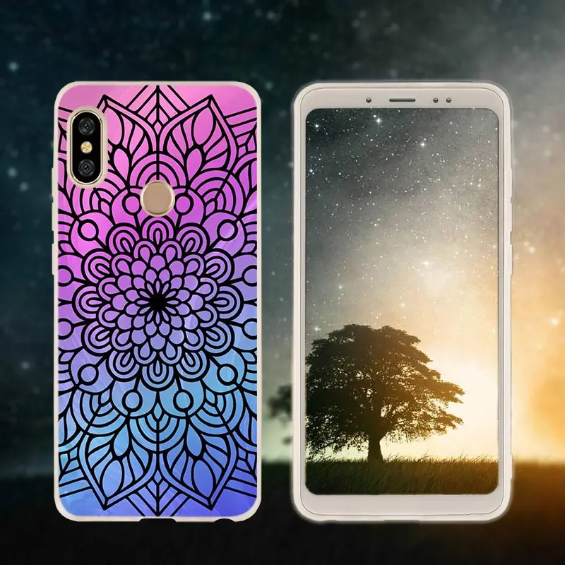 Silicone 2 Чехол для телефона для Xiaomi redmi Примечание 8 iPhone 7 6 plus 5 iPad Pro Чехол redmi 7 8 6pro 6a s2 5a 4a 4x y3 5plus 7A Винтаж Мандала с цветочным узором - Цвет: Silicone 2