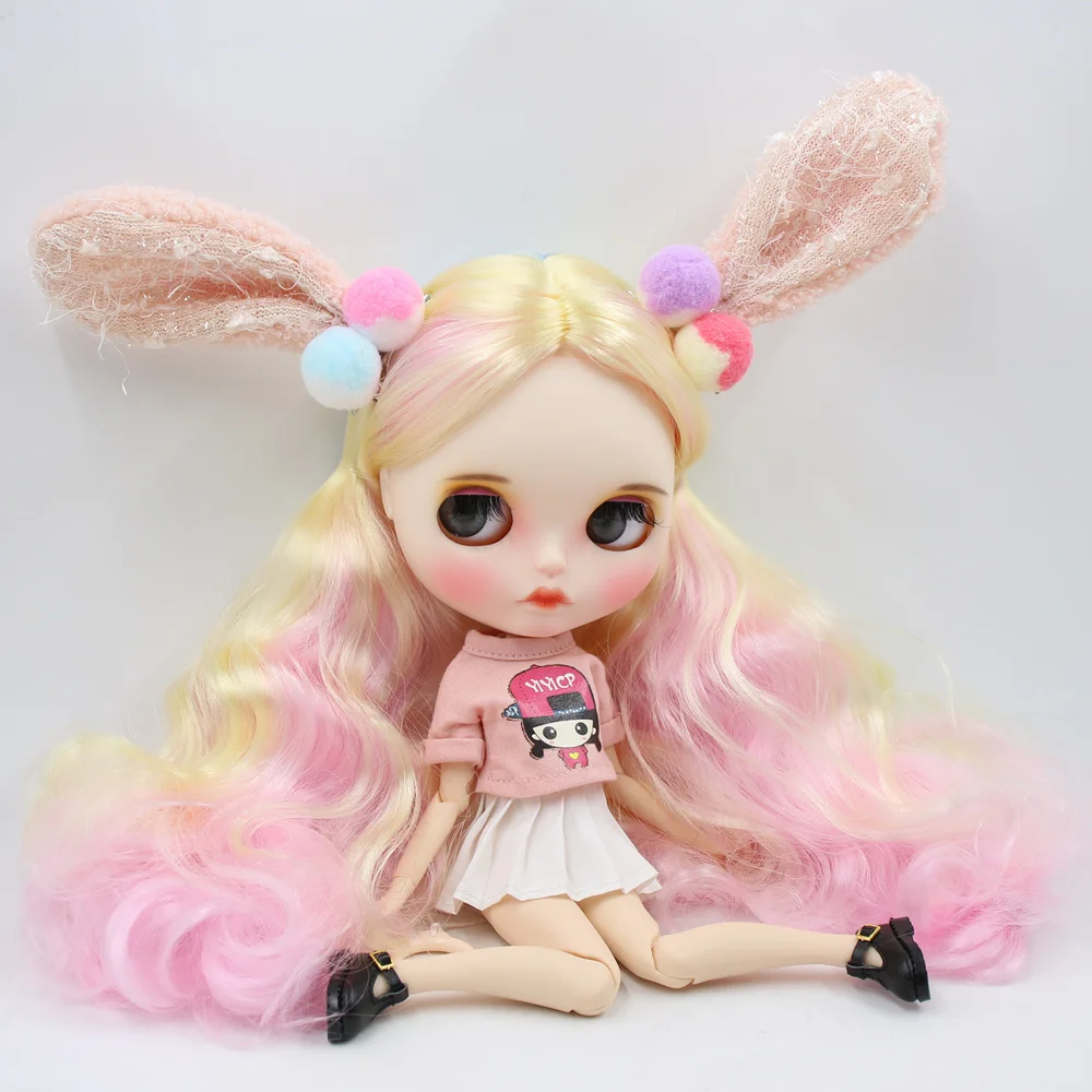 ICY Nude Blyth кукла для серии No. BL1017/288/6005 Розовый смешанный цвет волос резные губы мате