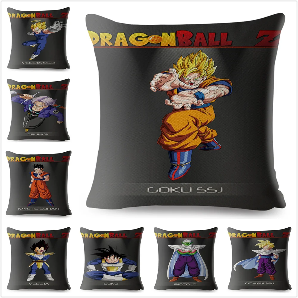 Dragon Ball Z Чехлы 45*45 см наволочка льняная подушки случаях Диван Home Decor Super Saiyan Goku