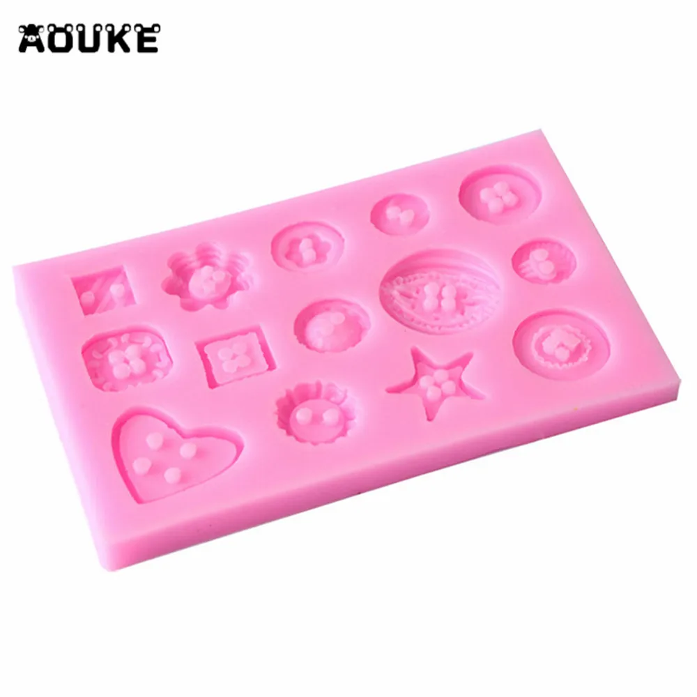 Кнопка формы кубики печенье шоколадные помадка торт силиконовые кондитерские