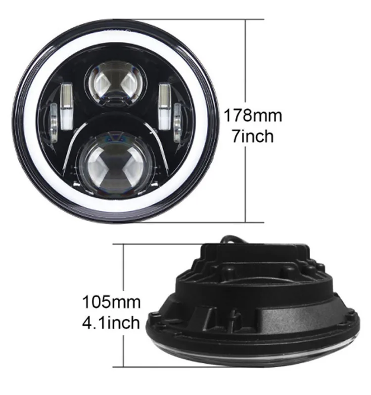 JHS 2X RGB Halo 7-дюймовая светодиодная фара-подключи и работай фара ангельские глазки