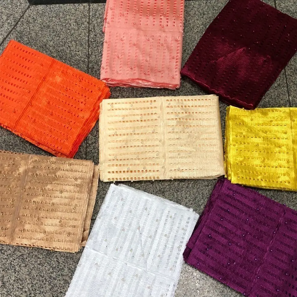 Комплект из 3 предметов Африканский головной убор aso oke нигерийский Edelweiss gele & Ipele