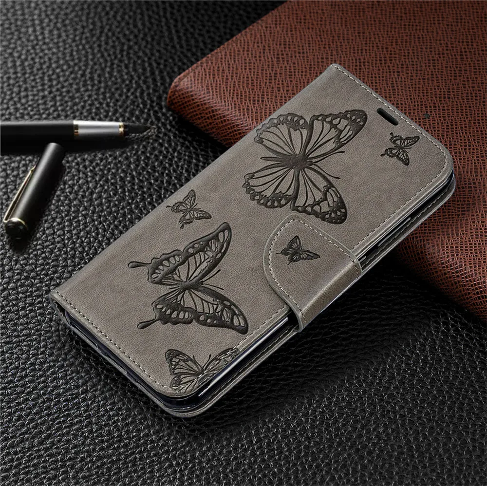 

Phone Case sFor Huawei Honor 8A P20 P30 Lite Pro Case Embossing Butterfly Flip Leather Wallet Cover For Huawei Y7 Y6 2019 Case