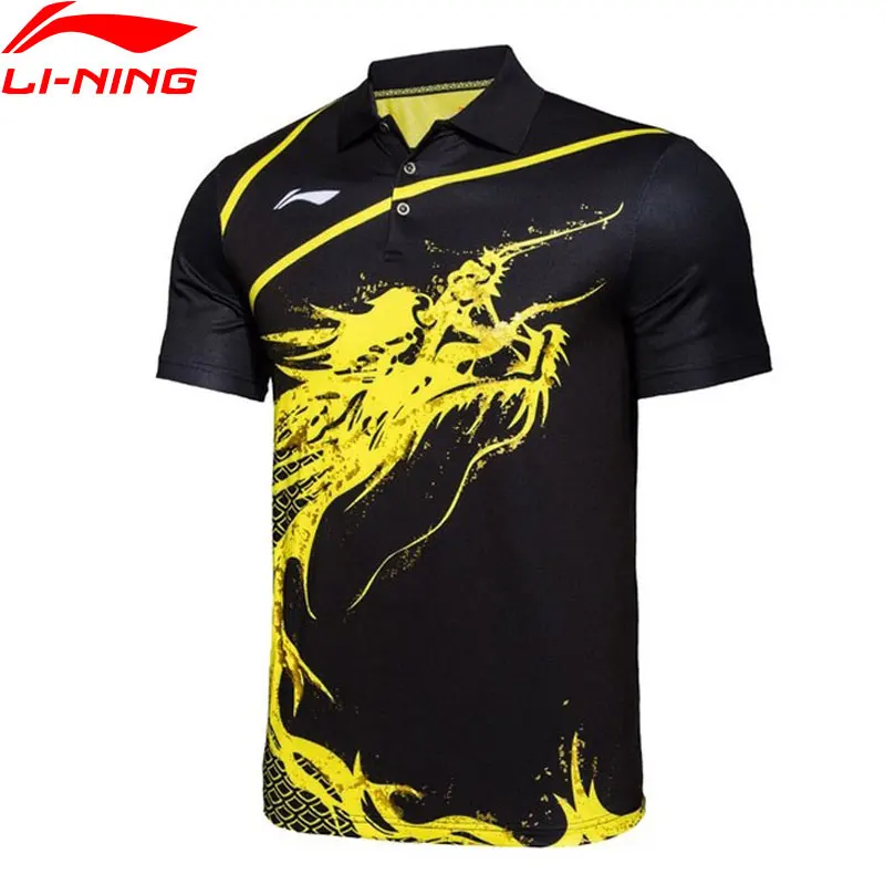 Li-Ning, мужские комплекты для настольного тенниса, дышащие футболки, комфортные шорты, комплекты для соревнований, лайкровая подкладка, спортивные комплекты AQCG025