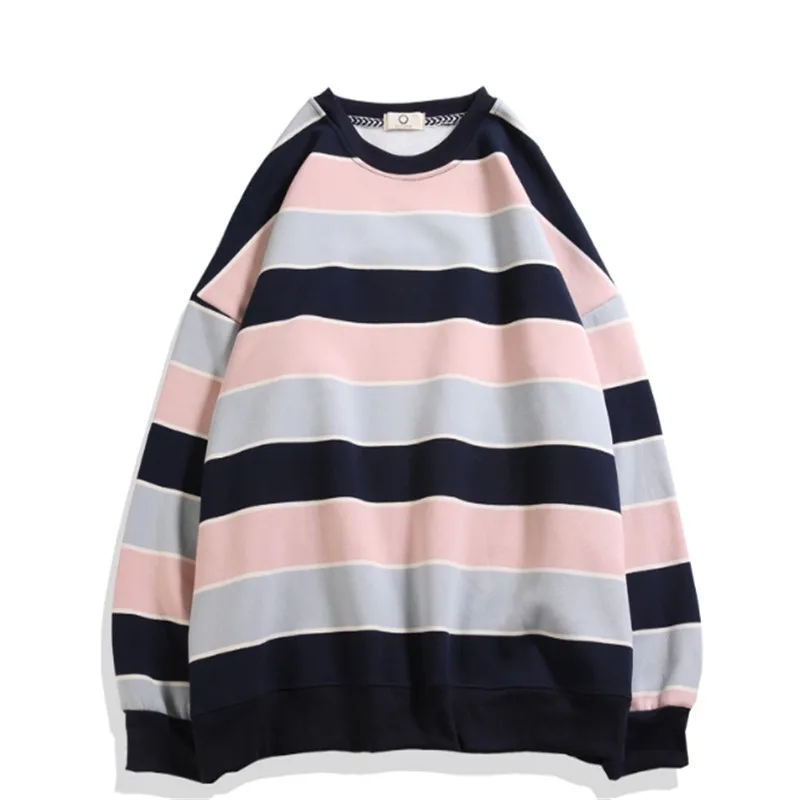 Мужской весенний японский осенний Свободный пуловер Privathinker мужские полосатые