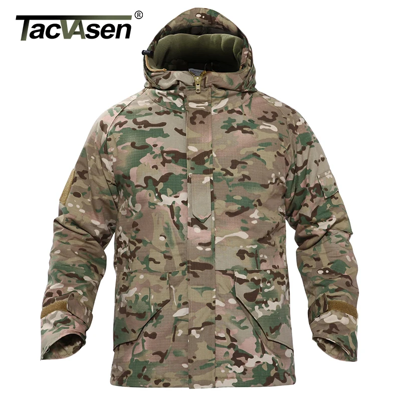 TACVASEN армейская камуфляжная куртка Военная тактическая куртка с капюшоном мужская ветровка зимняя теплая флисовая куртка пальто TD-WHCM-008