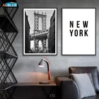 Постер в скандинавском стиле Нью-Йорк, черно-белые бруклинские картины на холсте, настенные художественные декоративные картины, плакаты и принты, домашний декор