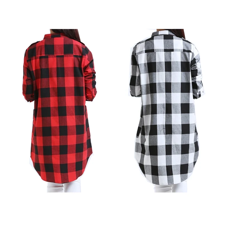 Рубашка женская однобортная хлопковая приталенная большого размера | Женская