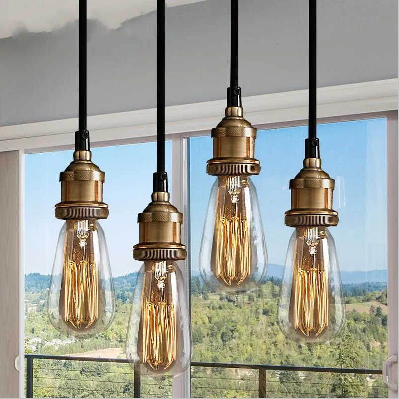 Винтажный кантри латунь цвет E27 провод розетки кабель подвесные светильники