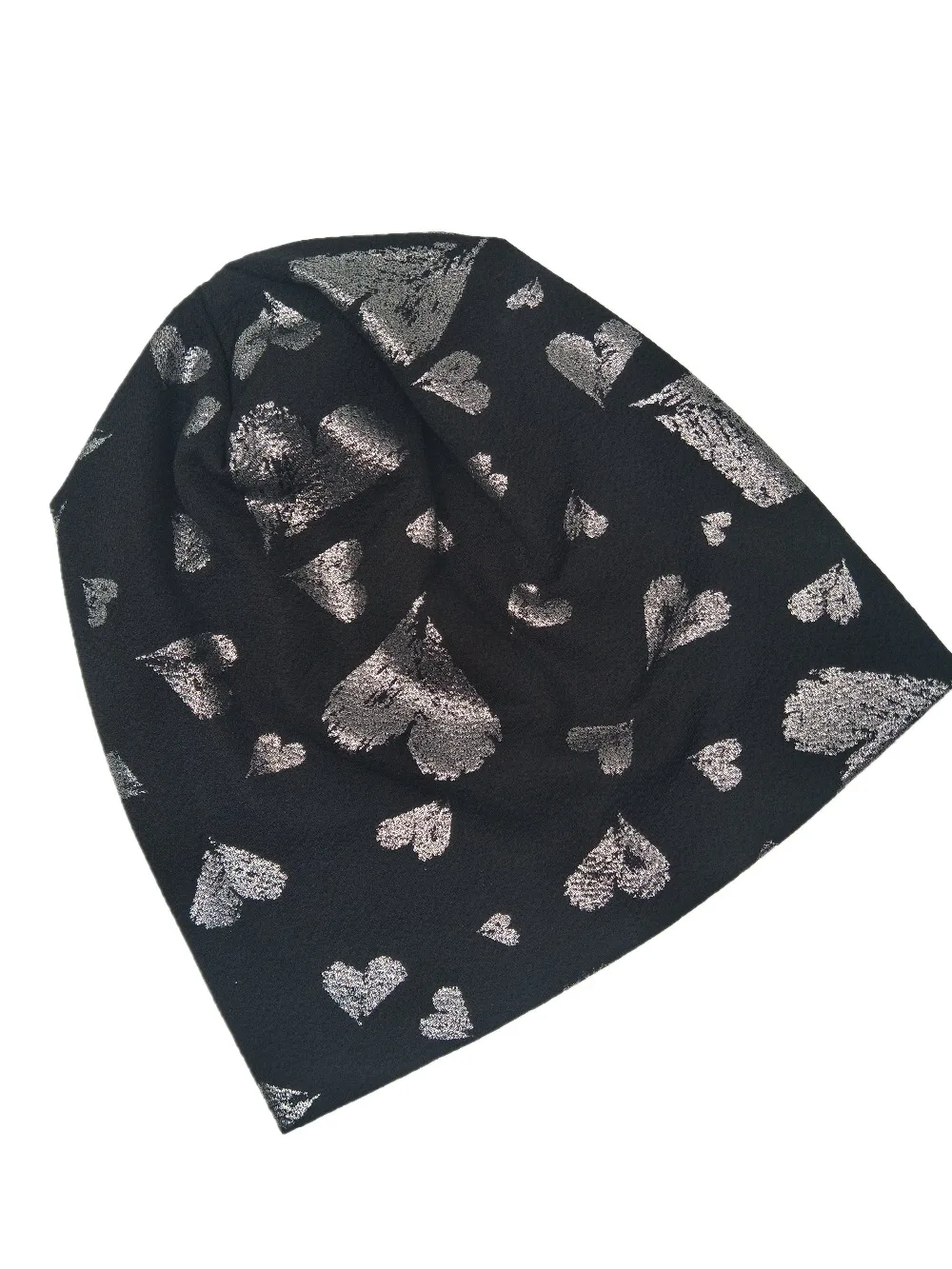 B178171 мода Kniting хлопок, зима Shimmer с сердцем персикового цвета шапочка, аксессуары для волос для женщин