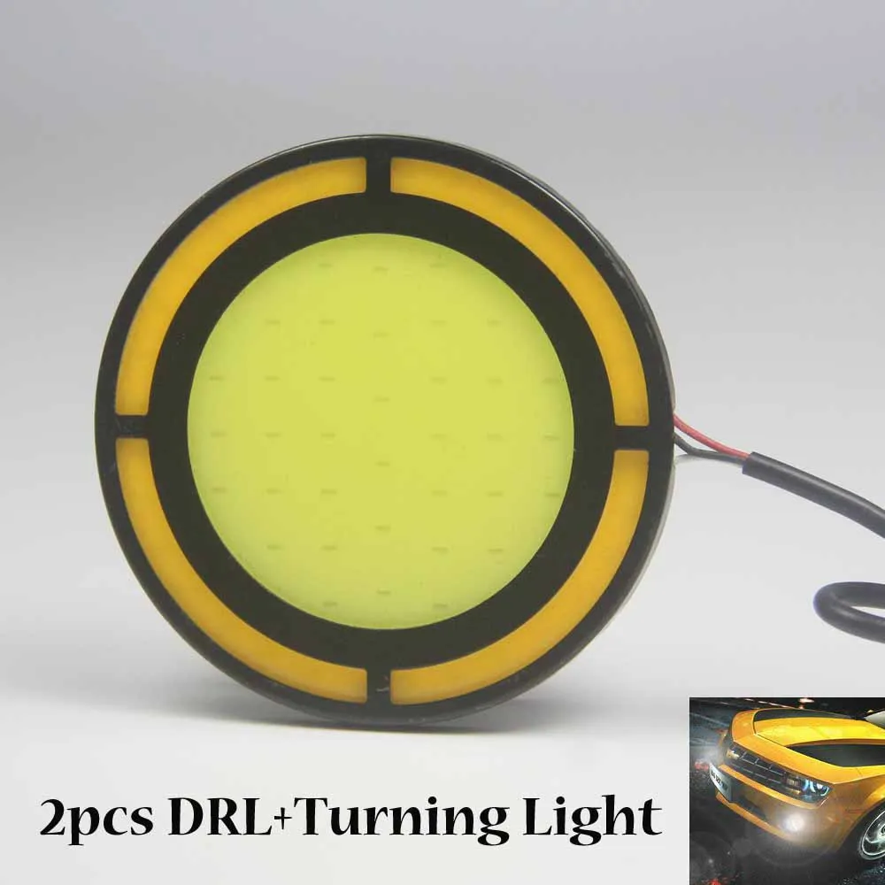 4 шт. 73 мм светодиодный COB DRL дневные ходовые огни DC12V внешний водонепроницаемый