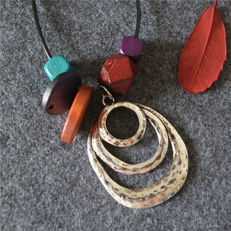 Модные ювелирные изделия 8 сезонов многоцветные геометрические деревянные