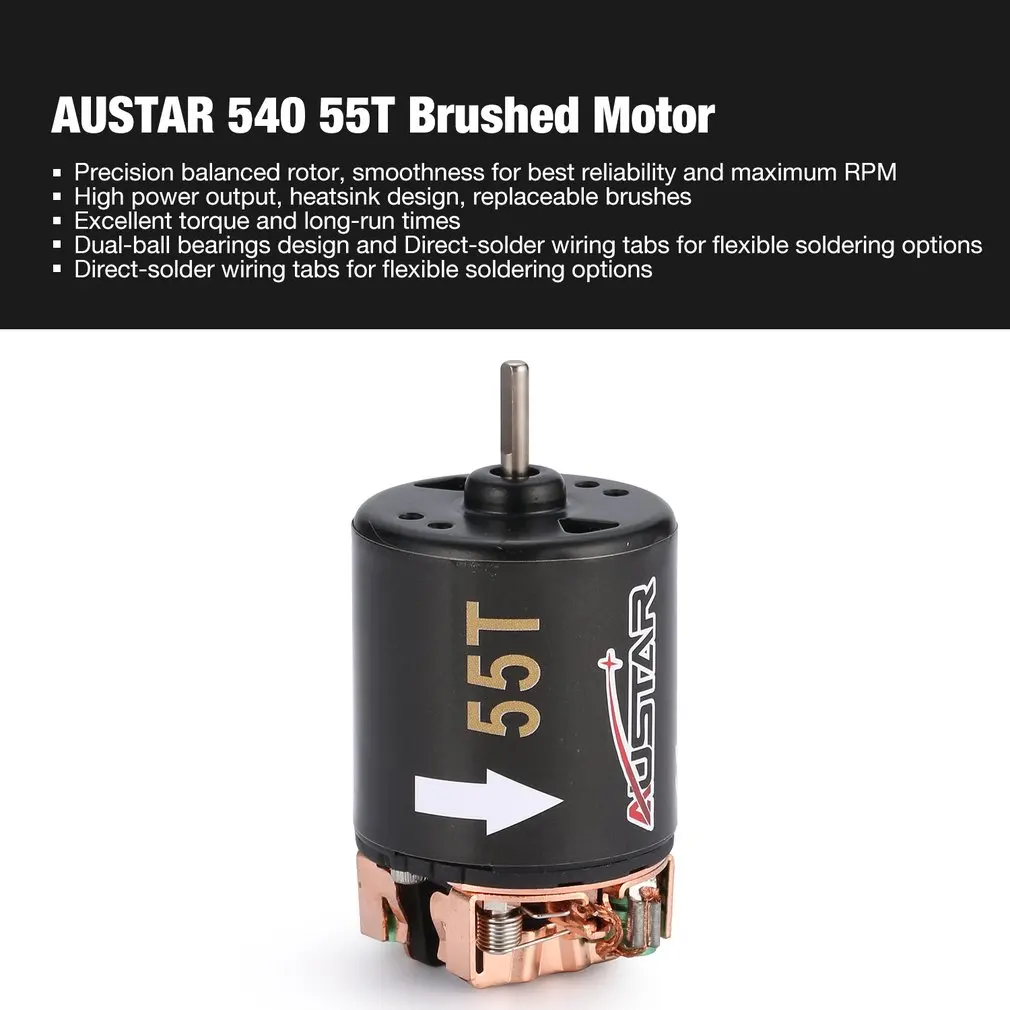 AUSTAR 540 55T матовый двигатель для 1/10 Axial SCX10 RC4WD D90 гусеничный альпинистский Радиоуправляемый пульт дистанционного управления модель автомобиля запчасти