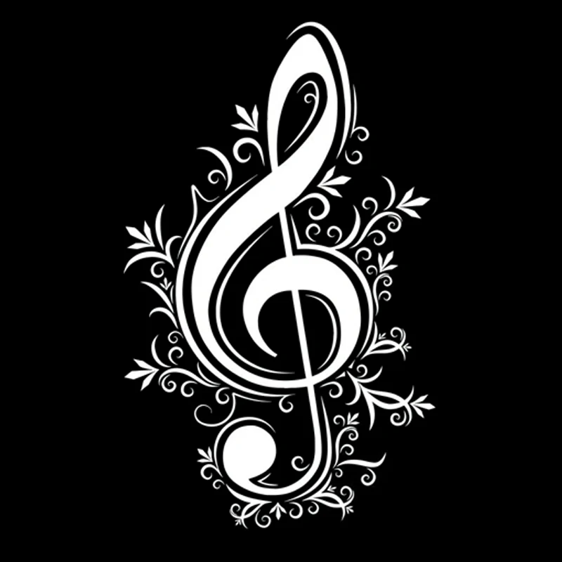 

11.8CM*19.2CM Interesting Music Symbol Decal Silhouette Vinyl Car Sticker Black/Silver S9-0747