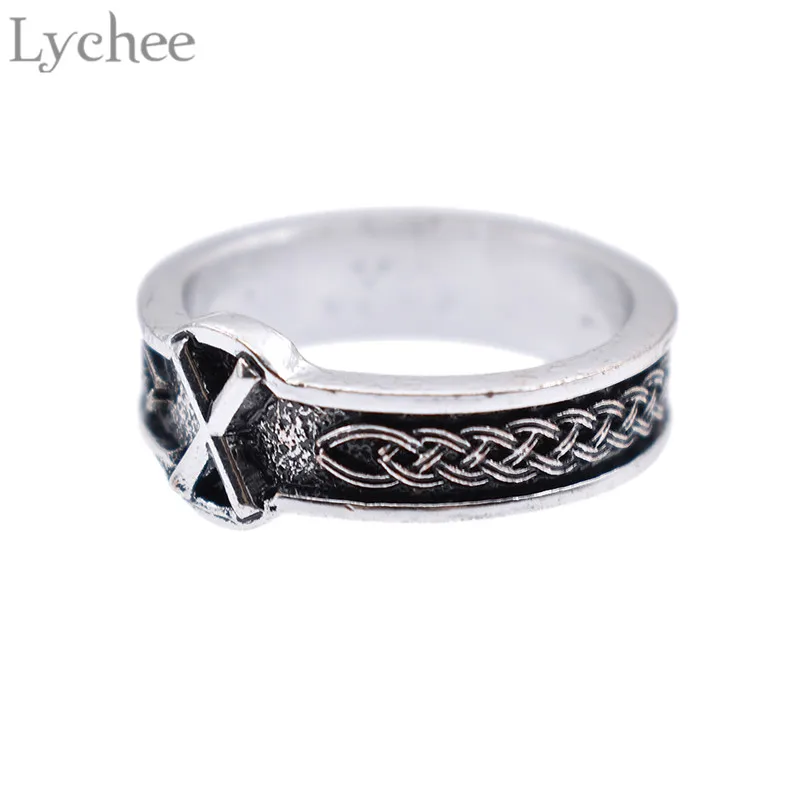 Lychee Винтажное кольцо из сплава Руна викингов ретро серебряный цвет нордический