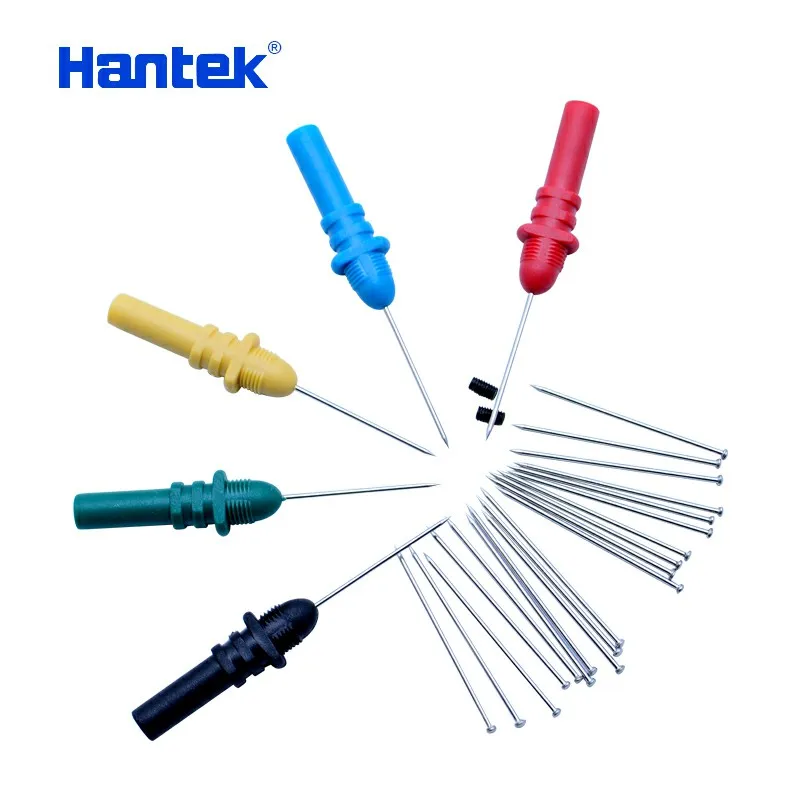 Hantek HT307 осциллограф обратно прижимные зонды/иглы/пирсинг набор зондов(набор из 5, разных цветов) Автомобильный логический анализатор