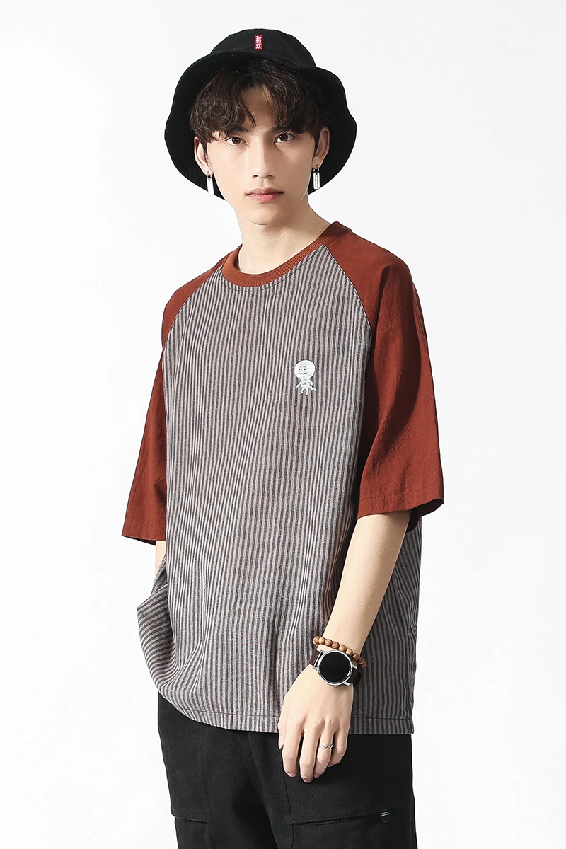 2018 new short sleeve t-shirt summer loose t shirts patchwork fashion Tee size 5XL | Мужская одежда