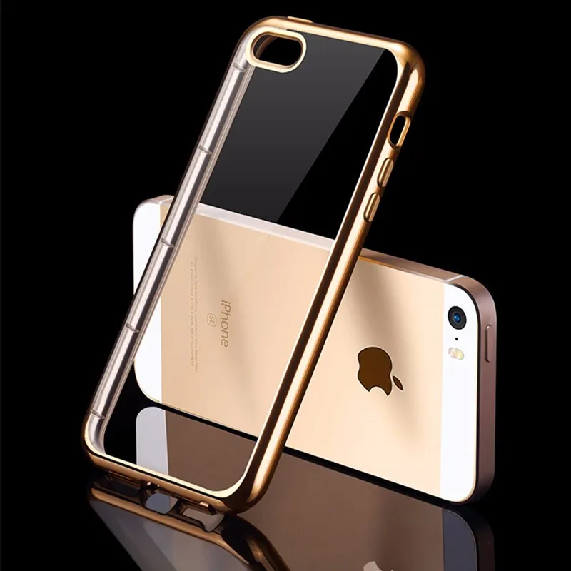 Silicone Electroplating Bumper Case for IPhone 5 5s Se X 10 Cover Soft Tpu 6s 6 7 8 Plus Coque on |