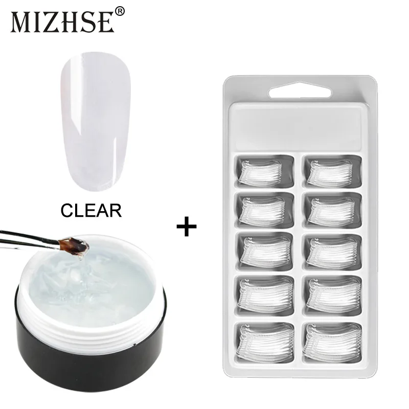 Clear and mold MIZHSE строительный Гель-лак для ногтей полигель 15 г Полупостоянный лак строительный УФ-гель Nagellak набор маникюра для наращивания ногтей полигель - Цвет: Clear and mold