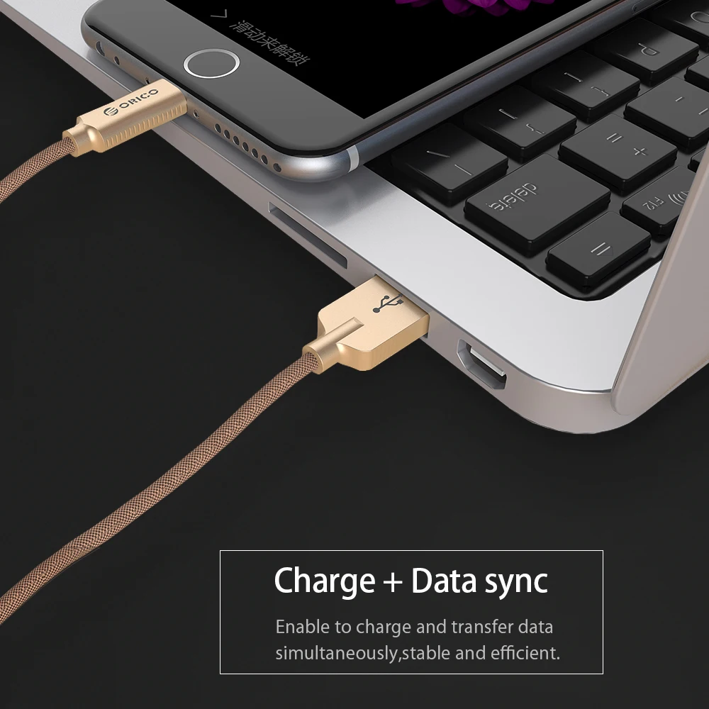 ORICO цинковый сплав кабель Lightning/USB для IPhone iPad Ipod 2.4A USB2.0 зарядки шнур Синхронизация