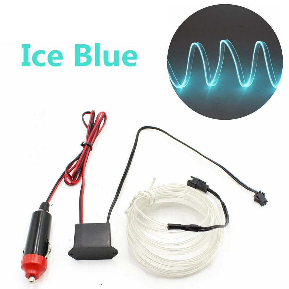 Ice Blue 1/2/3/5/10M AC/DC 12V EL провод с неоновым светом светодиодный светильник гибкий с пересекающимися мигающими звездами светящаяся веревка провода Водонепроницаемый Светодиодные ленты с 6 мм Швейные край - Испускаемый цвет: Ice Blue
