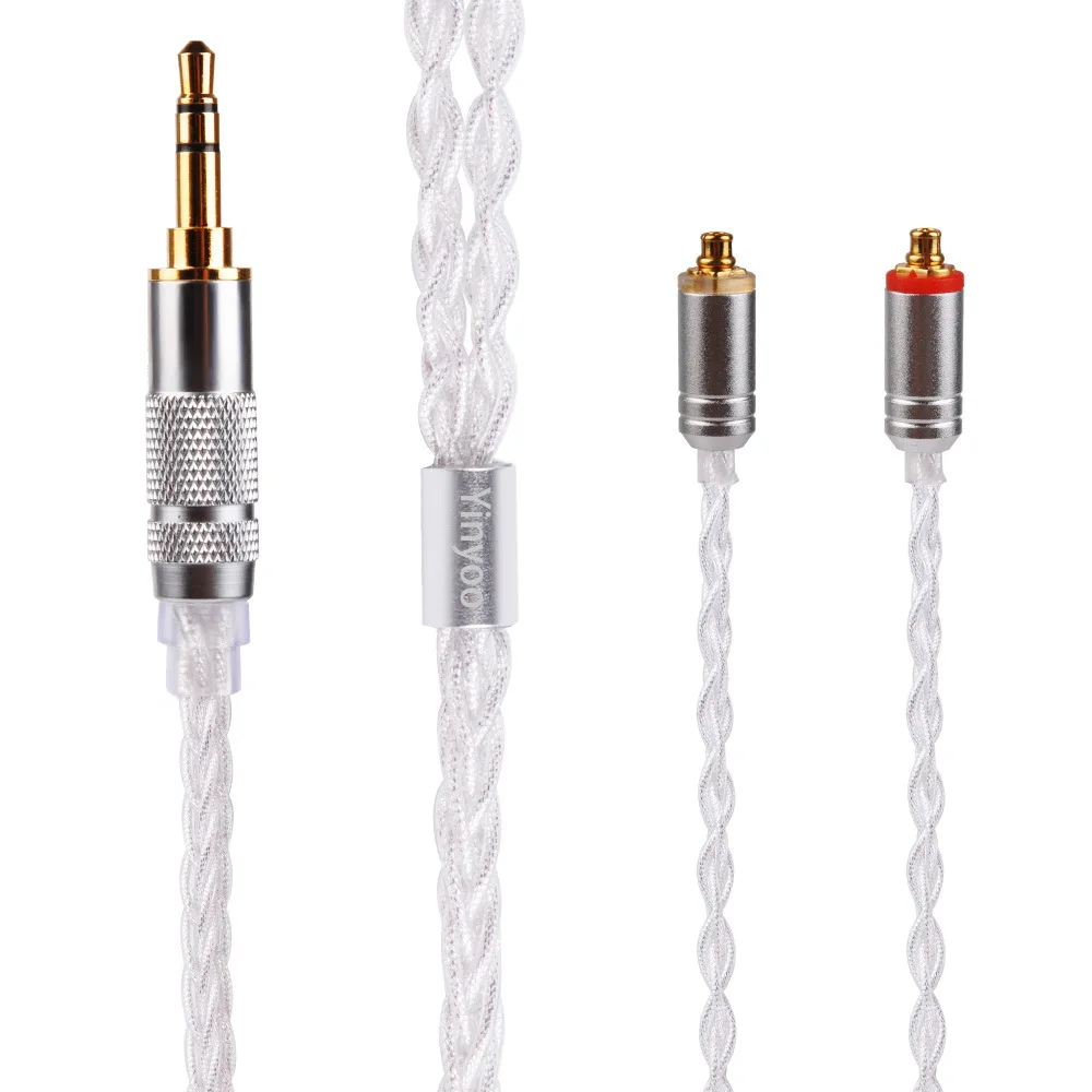 8 штук кабель MMCX для Shure SE215 SE535 SE846 2 pin для ZS10 ZST ZAR для sony 3,5 мм 2,5 мм 4,4 мм Баланс серебро Фольга кабели