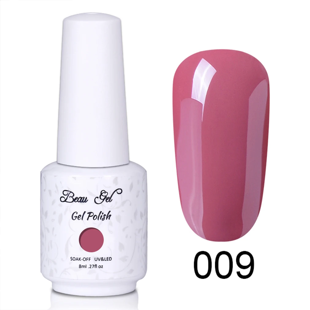 NU009 Beau Gel 8ml Nude Color UV Gel Nail Polish Soak Off Vernis Semi Permanent Hybrid Varnish Gellak Enamel Lacquer Jelly Gel Polish - Цвет: NU009