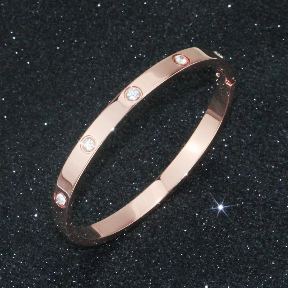 Женский Круглый браслет из нержавеющей стали золотистого цвета с десятью