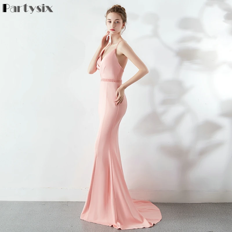 Вечерние шесть Для женщин сексуальные бусы с низким вырезом на спине поперечным