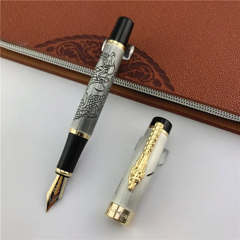 

MONTE MOUNT luxury dragon fountain pen promotion metal ink pens school stationery business gift father friend present 033