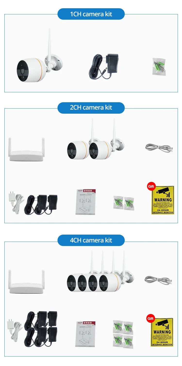 Wheezan WiFi CCTV камера, комплект системы безопасности, уличная Водонепроницаемая камера, домашний комплект видеонаблюдения, беспроводная двухсторонняя аудио ip-камера