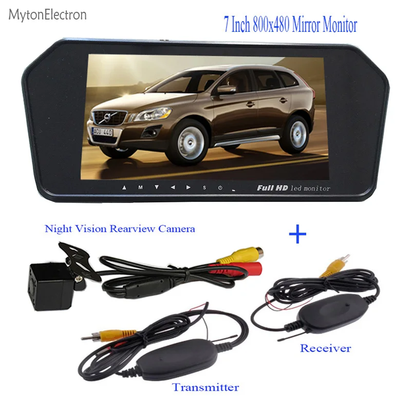 Камера заднего вида с ночным видением и цветным светодиодным экраном 7 дюймов|night